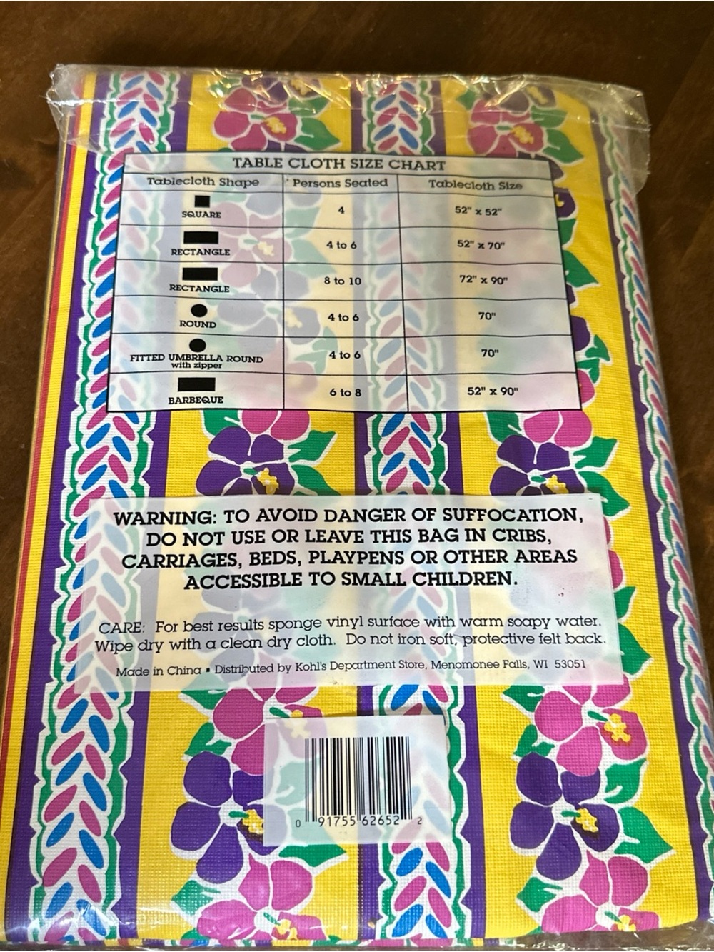 Vtg Tablecloth Flannel Backed Vinyl 52x52 Square Summer Picnic Floral Cottage - Picture 3 of 5